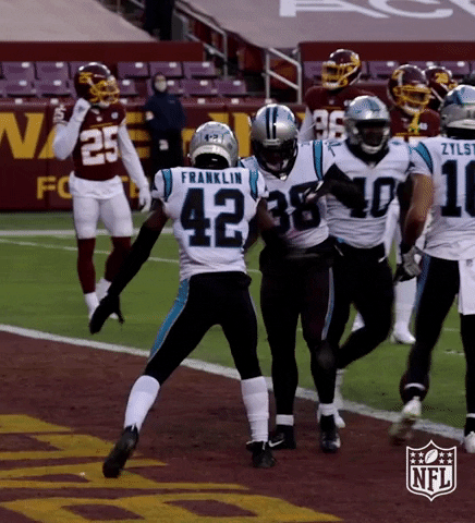 Carolina Panthers Dancing On Touchdown Zone GIF
