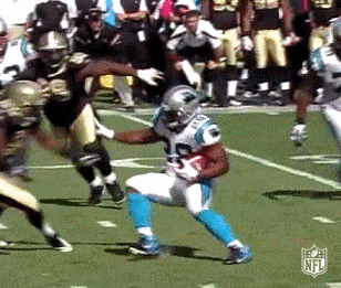 Carolina Panthers Player Pushing Opponent Down GIF