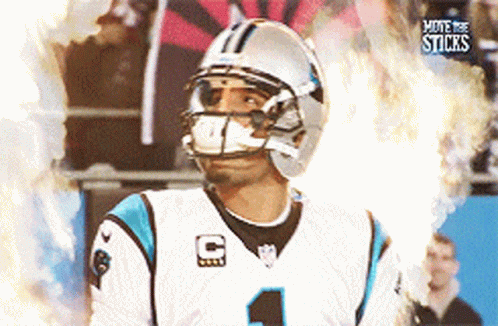 Carolina Panthers Quarterback Cam Newton Is Surrounded By Flames During A Game GIF