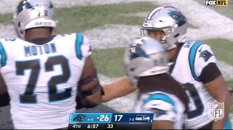 Carolina Panthers Taylor Moton And Raheem Blackshear GIF