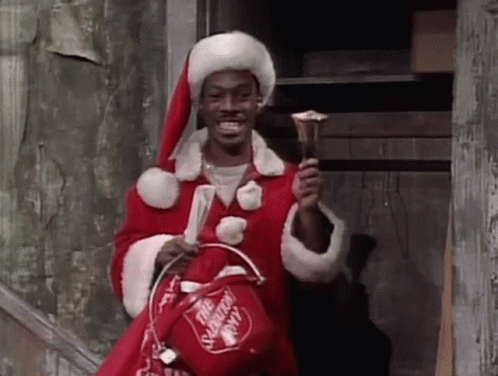Caroling Black Santa GIF
