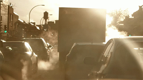 Cars Driving With Exhaust Smoke GIF