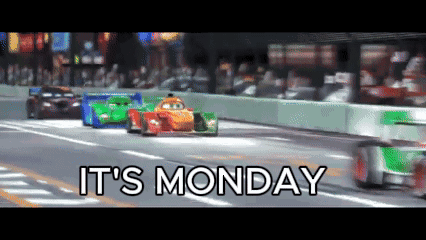 Cars Racing on Race Track It's Monday