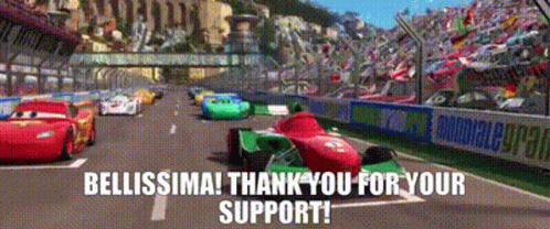 Cars Racing Race Track Bellissima Thank You Support