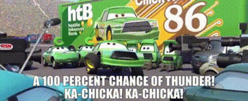 Cars With 100 Percent Chance of Thunder