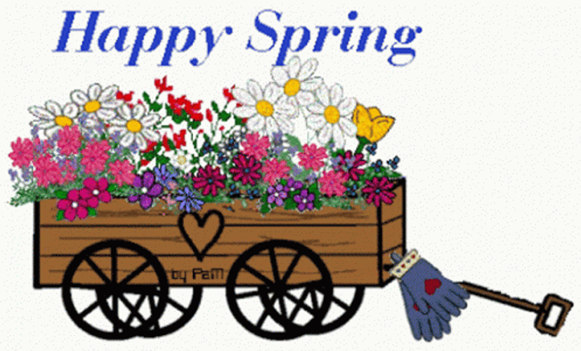 Cart Full Of Flowers Happy Spring GIF