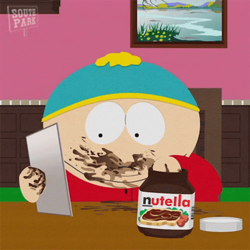 Eric Cartman Devouring Nutella GIF