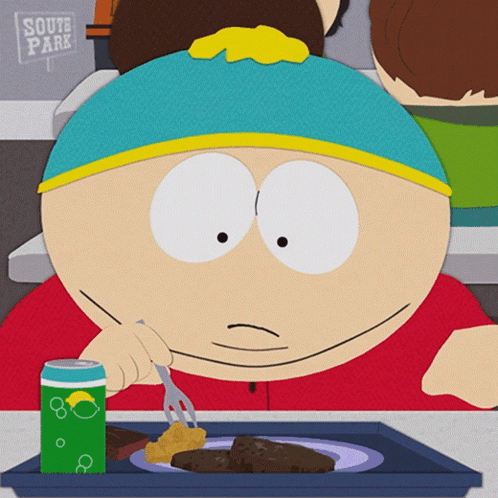Eric Cartman Munching On Steak GIF