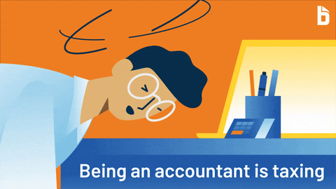 Cartoon Accountant Banging Head On Desk GIF