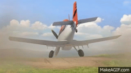 Cartoon Airplane Taking Off