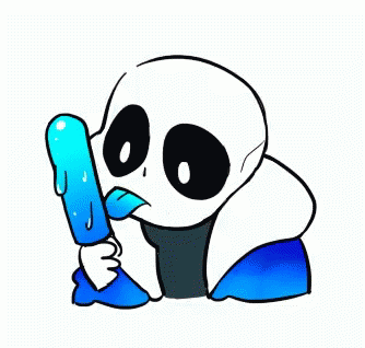 Cartoon Alien Tasting Little Girl Popsicle GIF