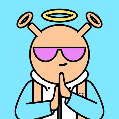Cartoon Alien with Sunglasses and Halo