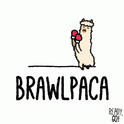 Cartoon Alpacas Brawl GIF