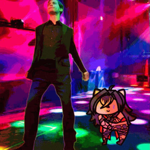 Cartoon And Tobey Maguire Dance GIF