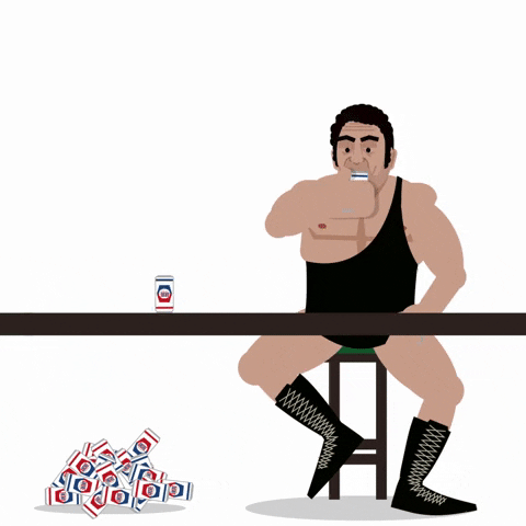 Cartoon Andre The Giant Drinking A Lot GIF