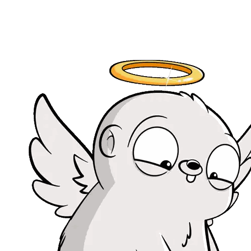 Cartoon Angel Holding Crown
