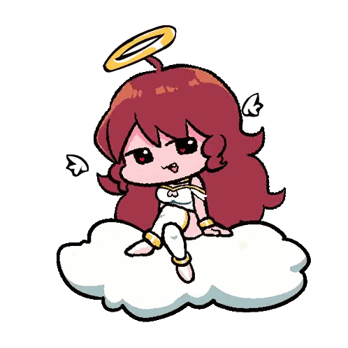 Cartoon Angel Sitting on Cloud