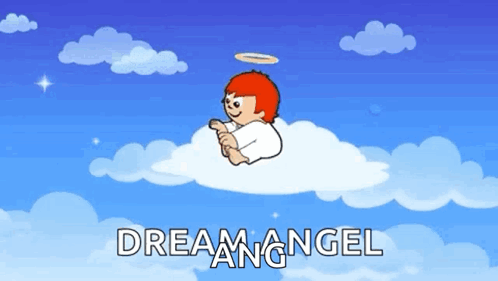 Cartoon Angel Sitting On Cloud Dream Angel GIF