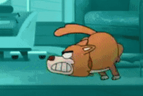 Cartoon Angry Dog Chasing Tail GIF