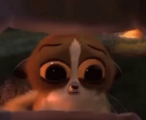 Cartoon Animal With Big Eyes and White Nose