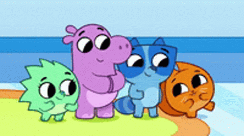 Cartoon Animals Hugging GIF