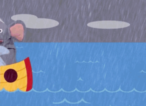 Cartoon Animals in a Boat Saying Cartoon-Box