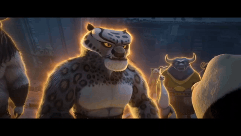 Cartoon Animals Including Leopard GIF