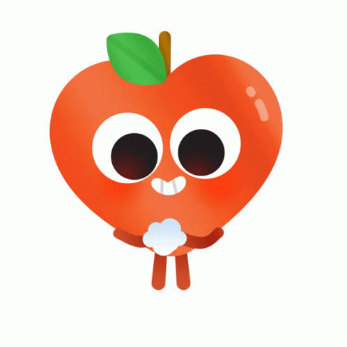 Cartoon Apple With Big Eyes and Arms