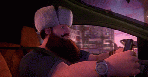 Cartoon Arabic Man Skillful Parallel Parking GIF