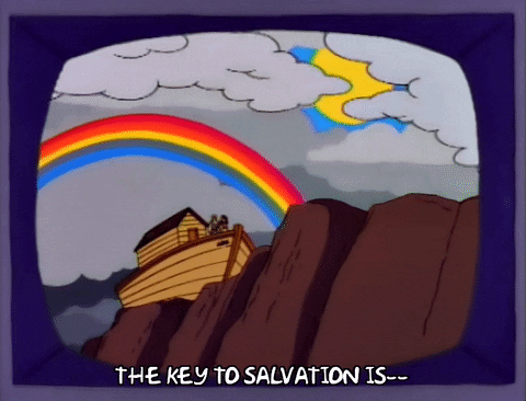 Cartoon Ark Resting In Mountaintop GIF