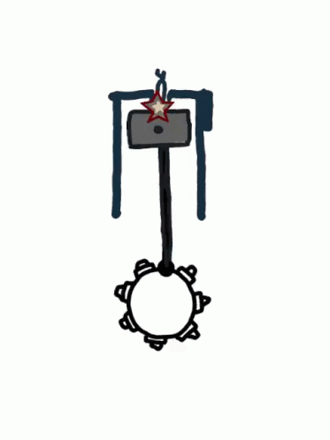 Cartoon Atomic Explosion With Chain