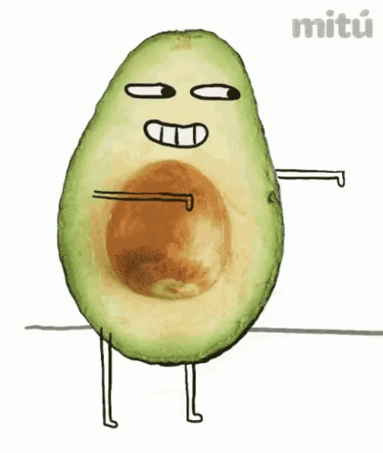 Cartoon Avocado With Arms And Legs And Face GIF