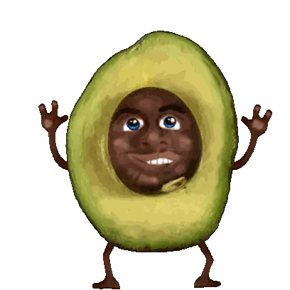 Cartoon Avocado with Face and Limbs