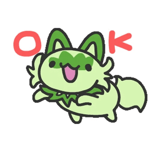Cartoon Axolotl With Green Mask Flying Saying Ok