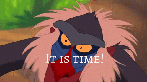 Cartoon Baboon Saying It Is Time