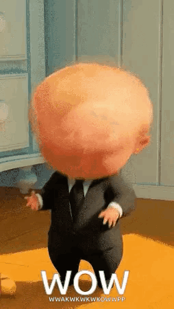 Cartoon Baby in Suit and Tie