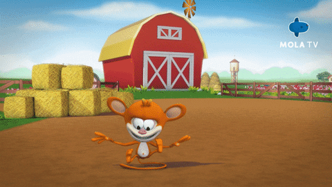 Cartoon Baby Monkey Bouncing GIF