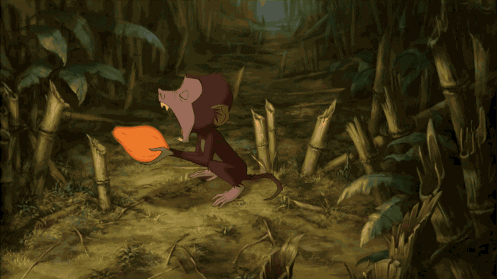 Cartoon Baby Monkey Eating Fruits GIF