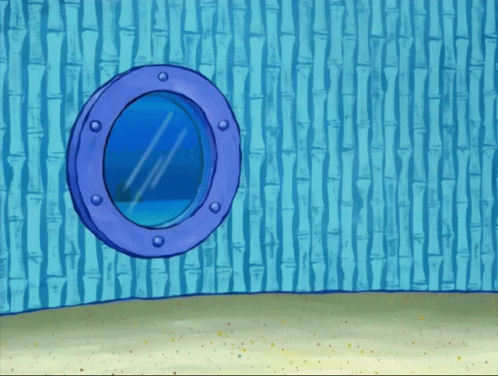 Cartoon Bamboo Wall With Round Window GIF