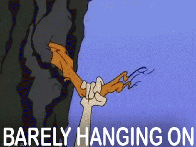 Cartoon Barely Hanging On GIF