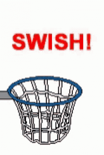 Cartoon Basketball Going Through Hoop
