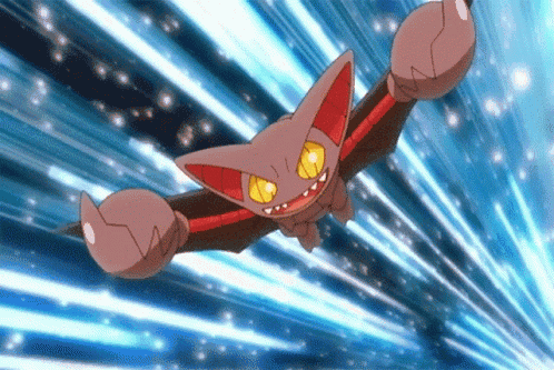 Cartoon Bat Flying Through Blue Background GIF