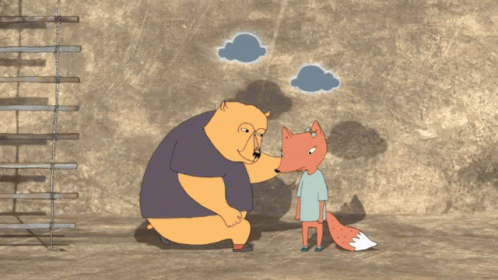 Cartoon Bear And Fox Empathy GIF