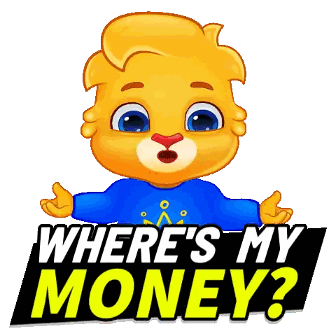 Cartoon Bear Asking Where's My Money
