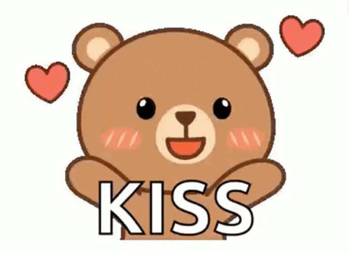 Cartoon Bear Blowing Kiss GIF