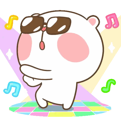 Cartoon Bear Dancing with Music Notes
