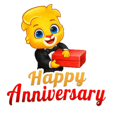 Cartoon Bear Holding Balloons and Gift