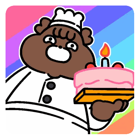 Cartoon Bear Holding Birthday Cake