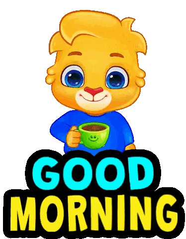 Cartoon Bear Holding Coffee