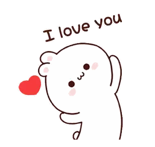 Cartoon Bear Holding Heart Saying I Love You